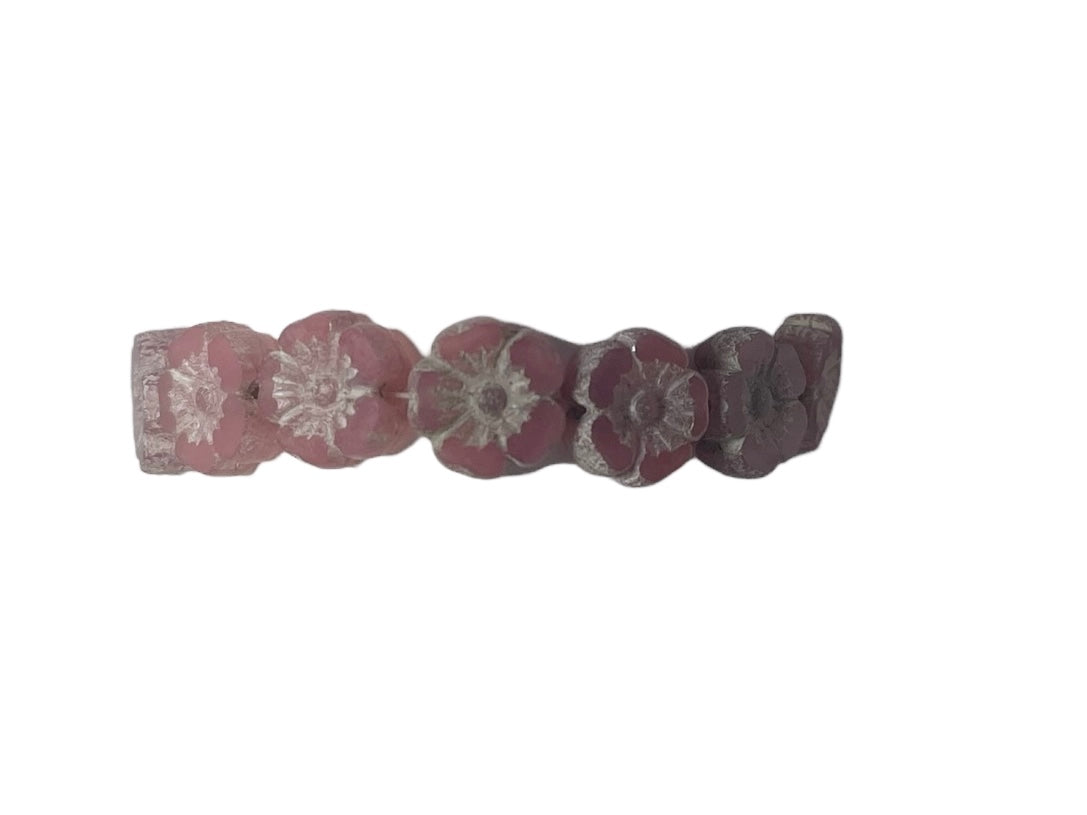 Czech Glass 9mm Hibiscus Flower Bead/16ct.