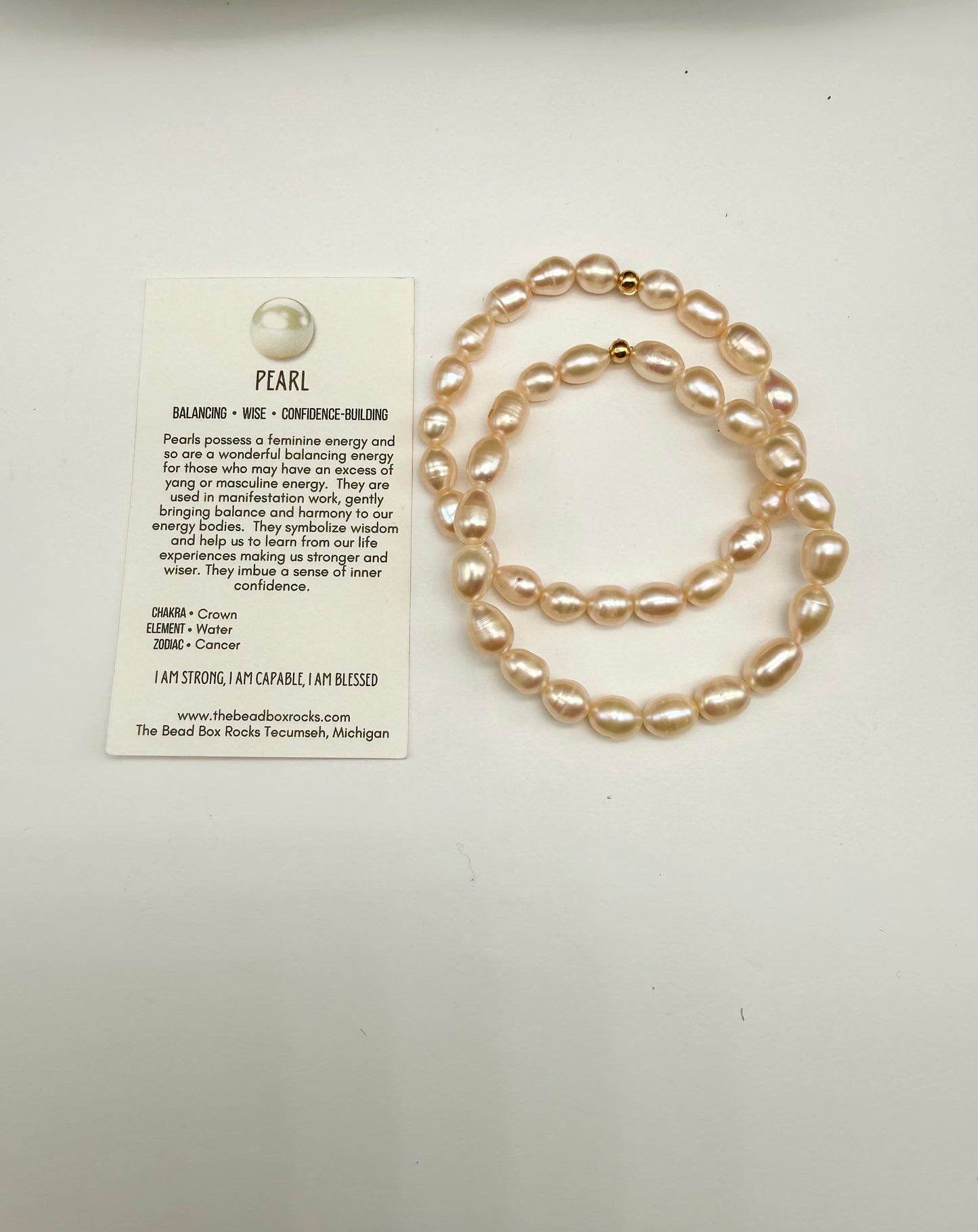 Peachy-Pink High Luster Pearl Bracelet