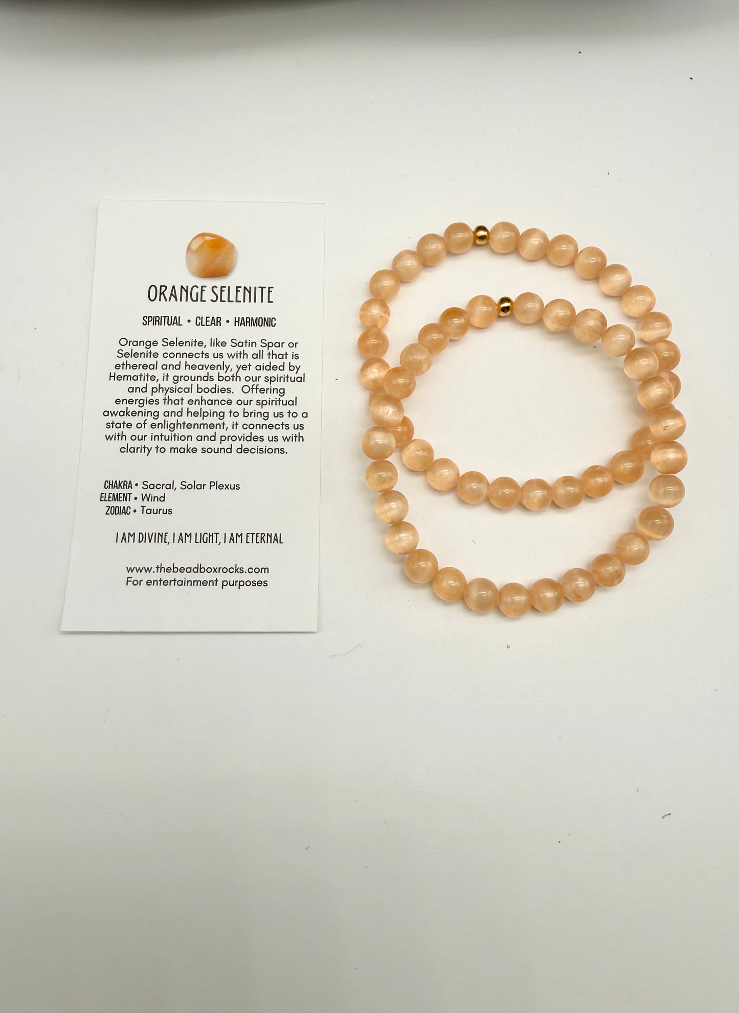 Orange Selenite Bracelet