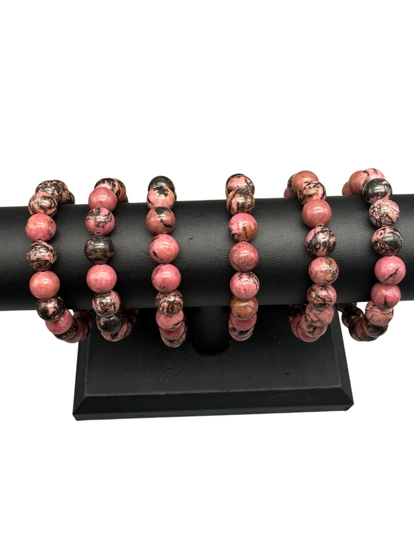 Rhodonite Gemstone Bracelet by David & Mom