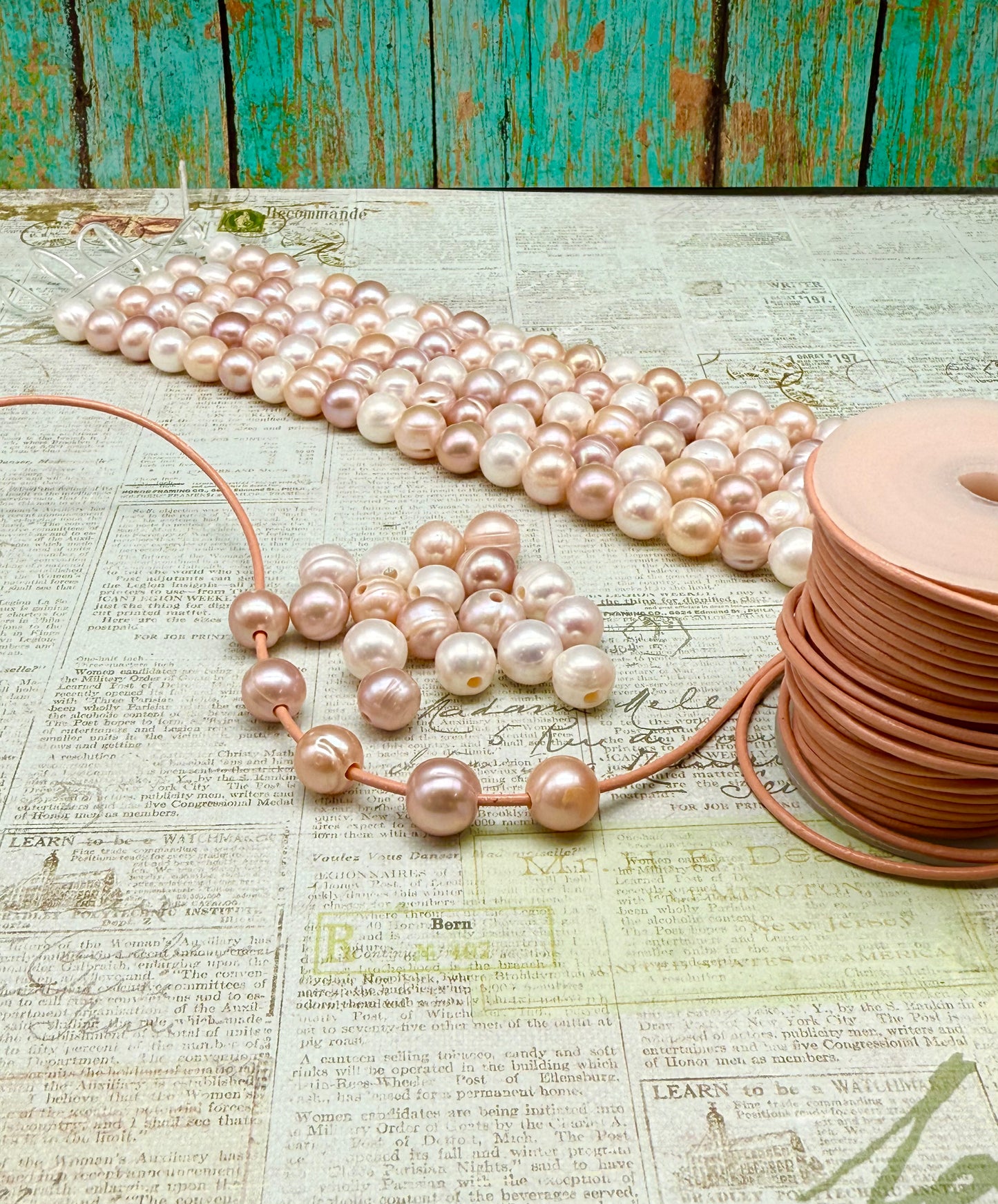 10mm Pink Mix Fresh Water Pearl, Large Hole