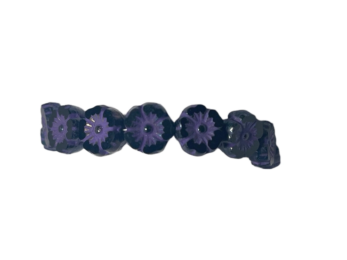 Czech Glass 9mm Hibiscus Flower Bead/16ct.