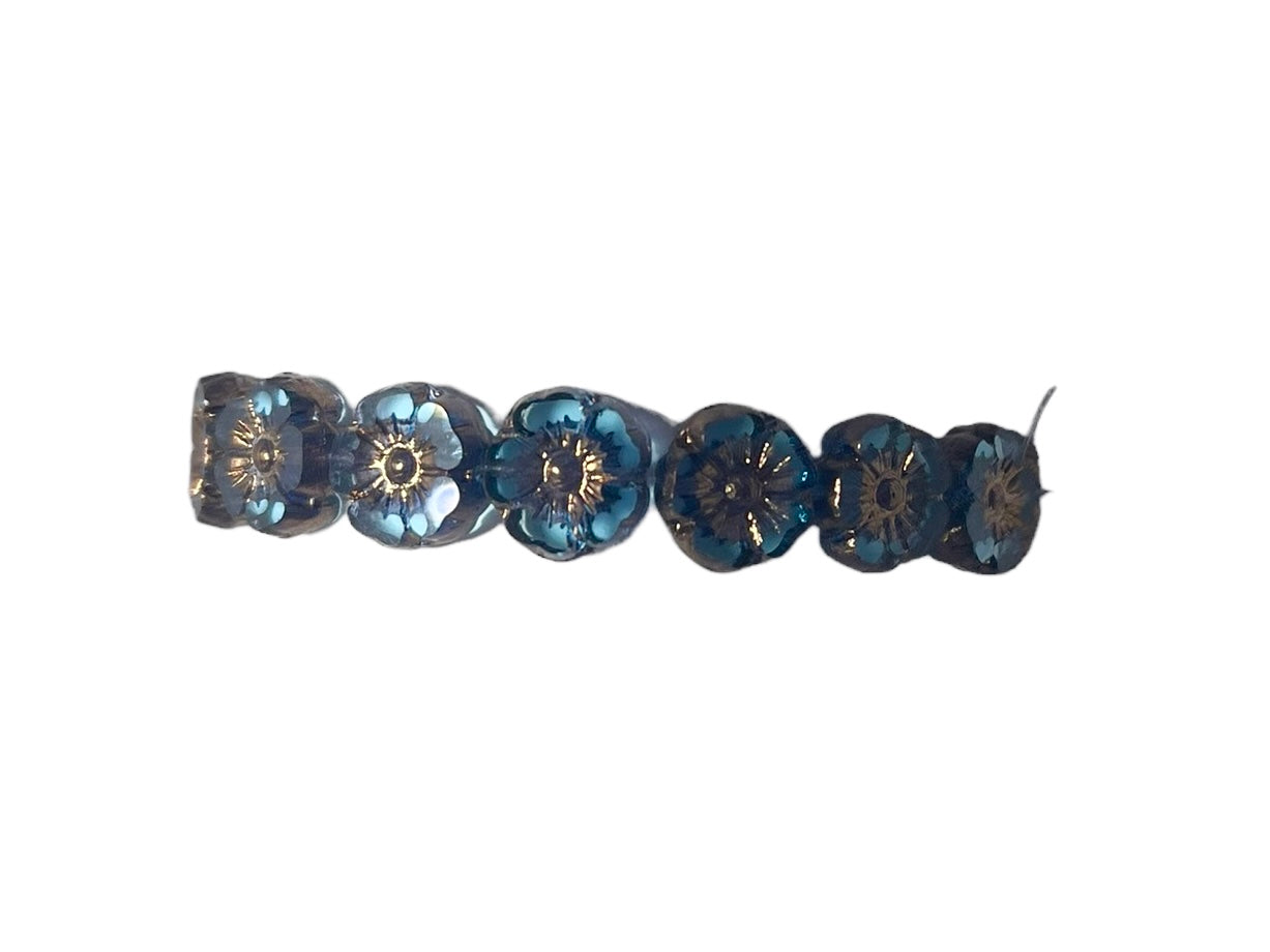 Czech Glass 9mm Hibiscus Flower Bead/16ct.