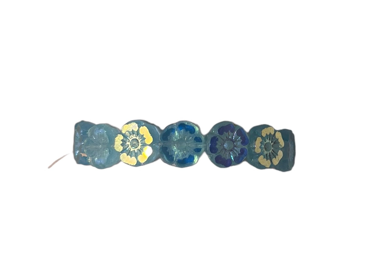 Czech Glass 9mm Hibiscus Flower Bead/16ct.