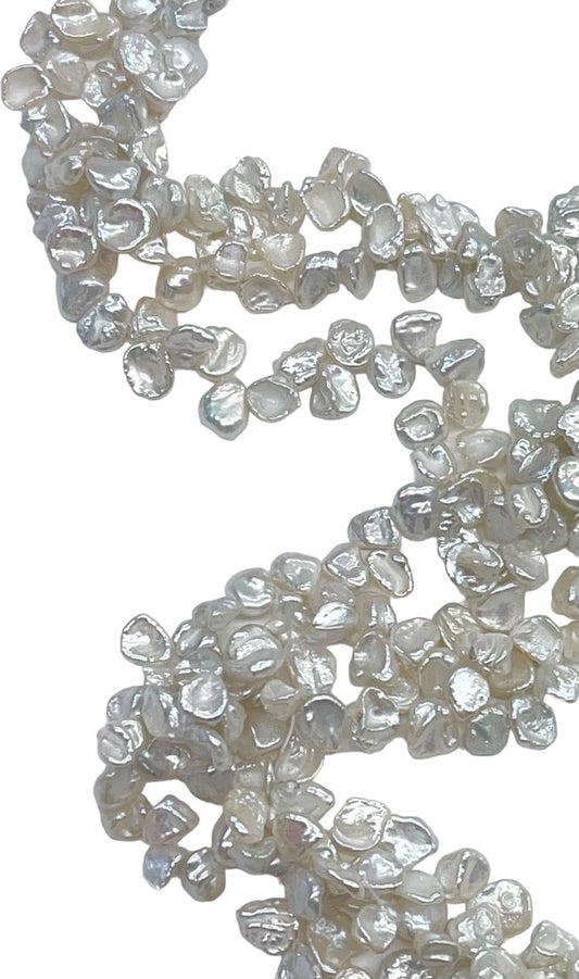 Keshi Freshwater Pearl Luminous White 16 inch Strand