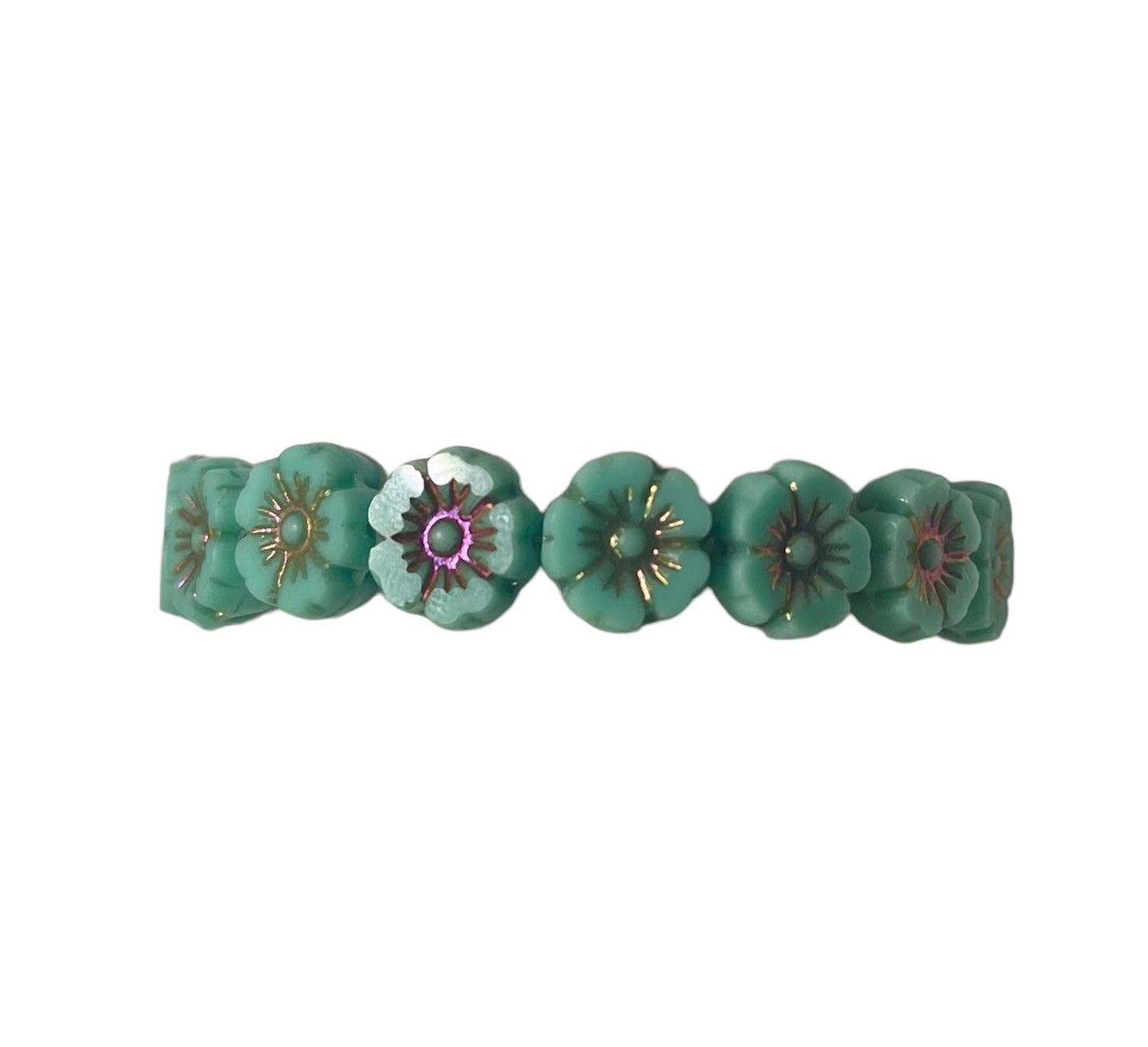 Czech Glass 9mm Hibiscus Flower Bead/16ct.