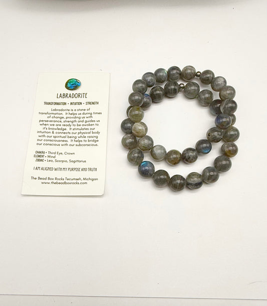 Labradorite Slip-on Bracelet by David and Mom