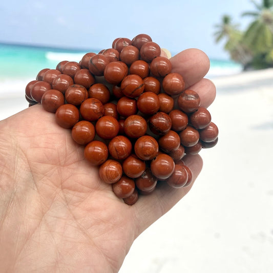 Chunky Red Jasper Slip-On Stretch Bracelet