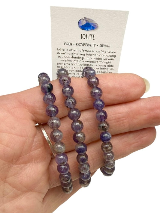 Iolite Gemstone Slip-on Bracelet