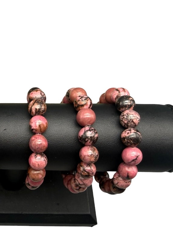 Rhodonite Gemstone Bracelet by David & Mom