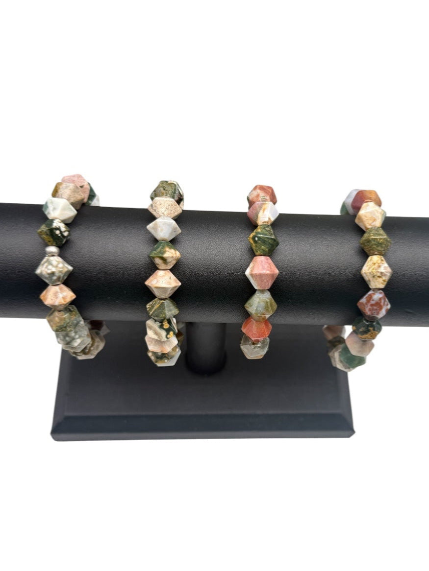 Ocean Jasper Bracelet-Bicone Shaped
