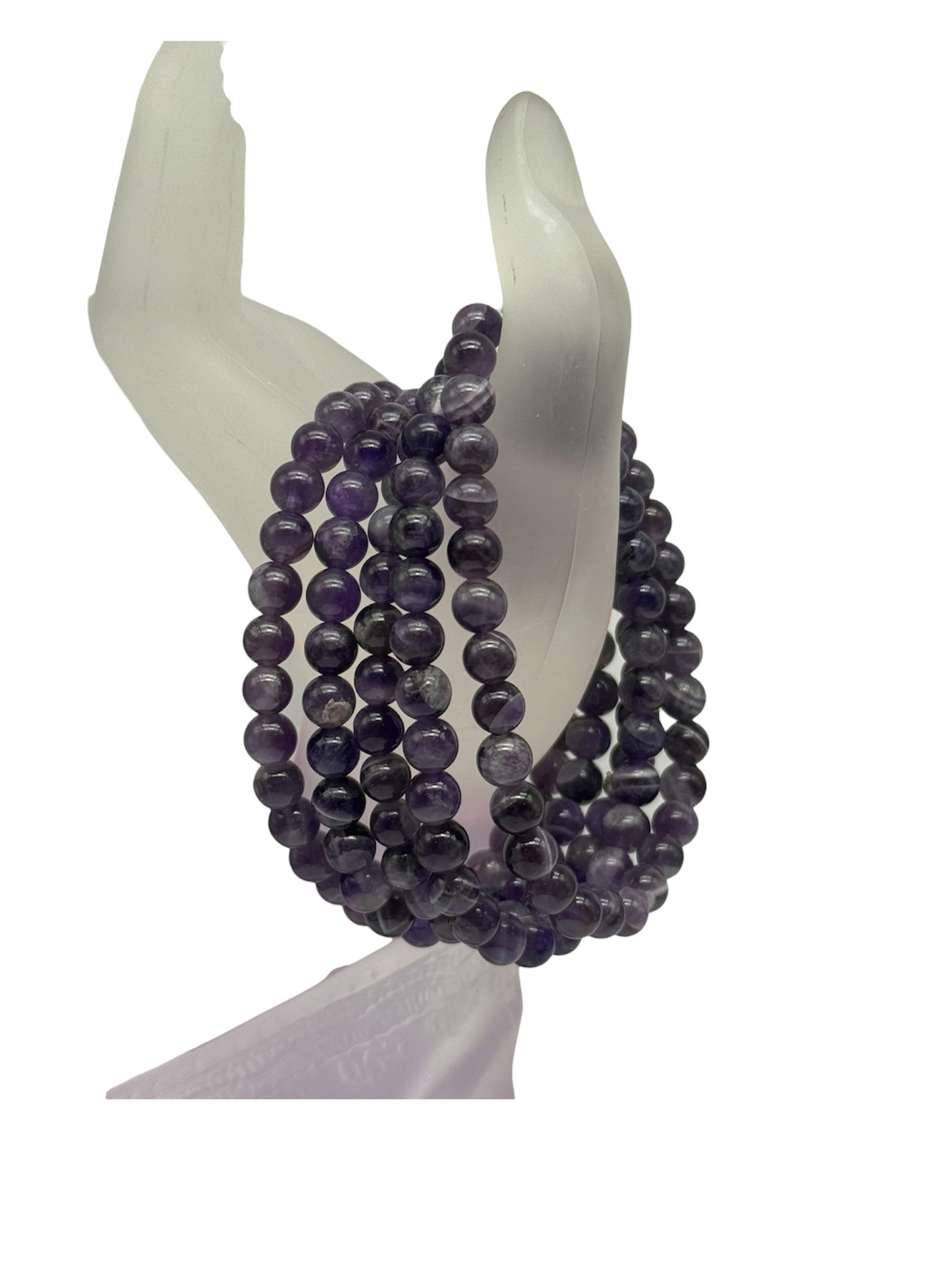 Chevron Amethyst Stretch Bracelet