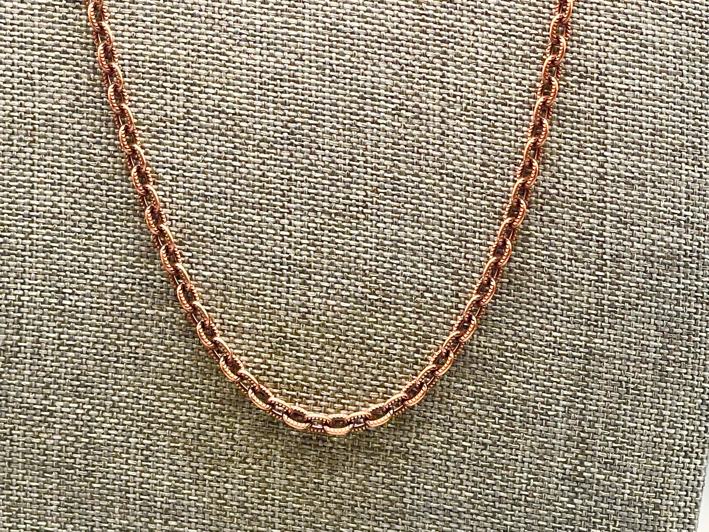 Patterned, Genuine Copper Chain, Antiqued