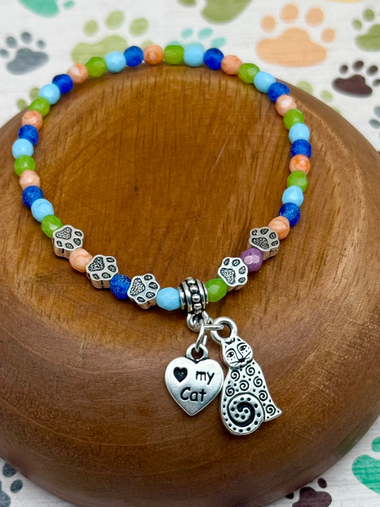 I Love My Cat Bead & Charm Bracelet DIY KIT