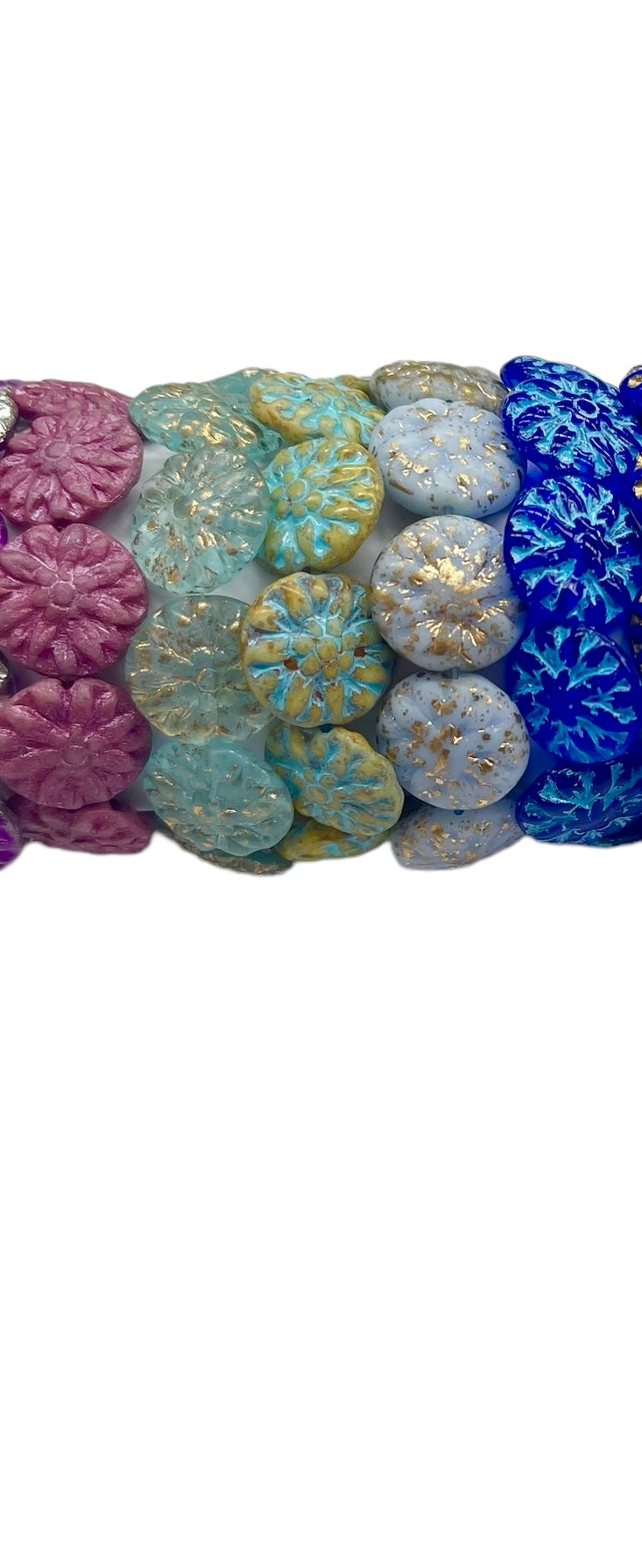 Czech Glass 14 mm Dahlia Beads/10ct